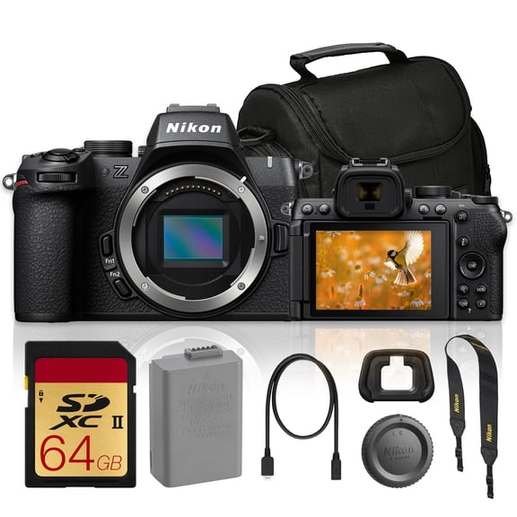 Nikon Z50 II Mirrorless Camera Body | 20.9MP DX-Format Sensor, EXPEED 7, 30fps, 4K 60p, AI Subject Detection, OLED EVF | With Bag + 64GB UHS-II Memory Card