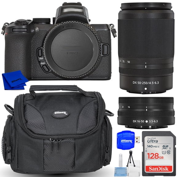 Nikon Z50 II Mirrorless Camera with 16-50mm & 50-250mm Lenses Kit - International Model