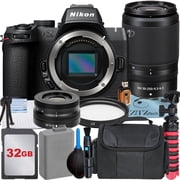 Nikon Z50 II Mirrorless Camera with 16-50mm + 50-250mm VR Lens + 32GB Memory Card + UV Filter + ZeeTech Accessory Bundle International Version