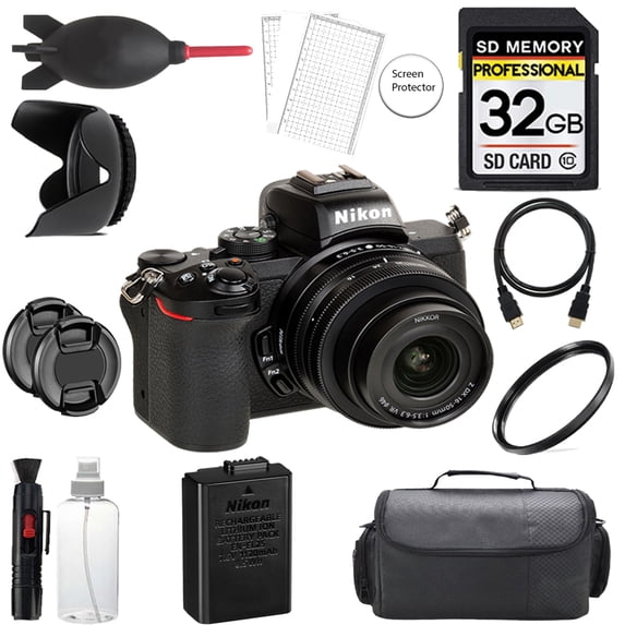 Nikon Z50 Mirrorless Camera +16-50mm Lens + 32GB + Bag+ UV Filter- Basic Kit (International Version)