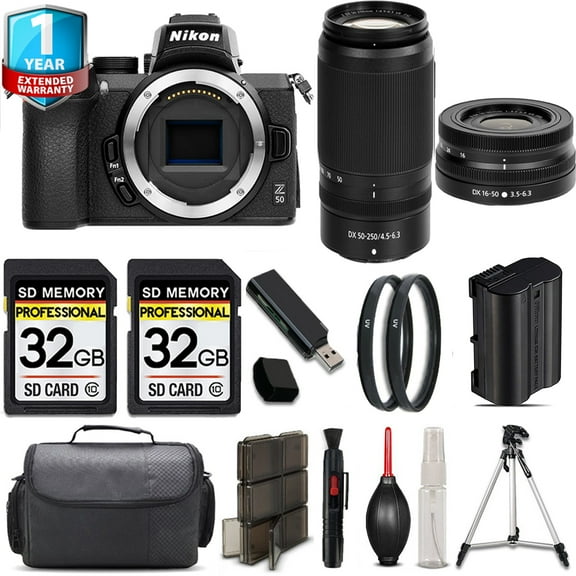 Nikon Z50 Mirrorless Camera with 16-50mm Lens + 64GB Card + Flash + Handag (International Version)