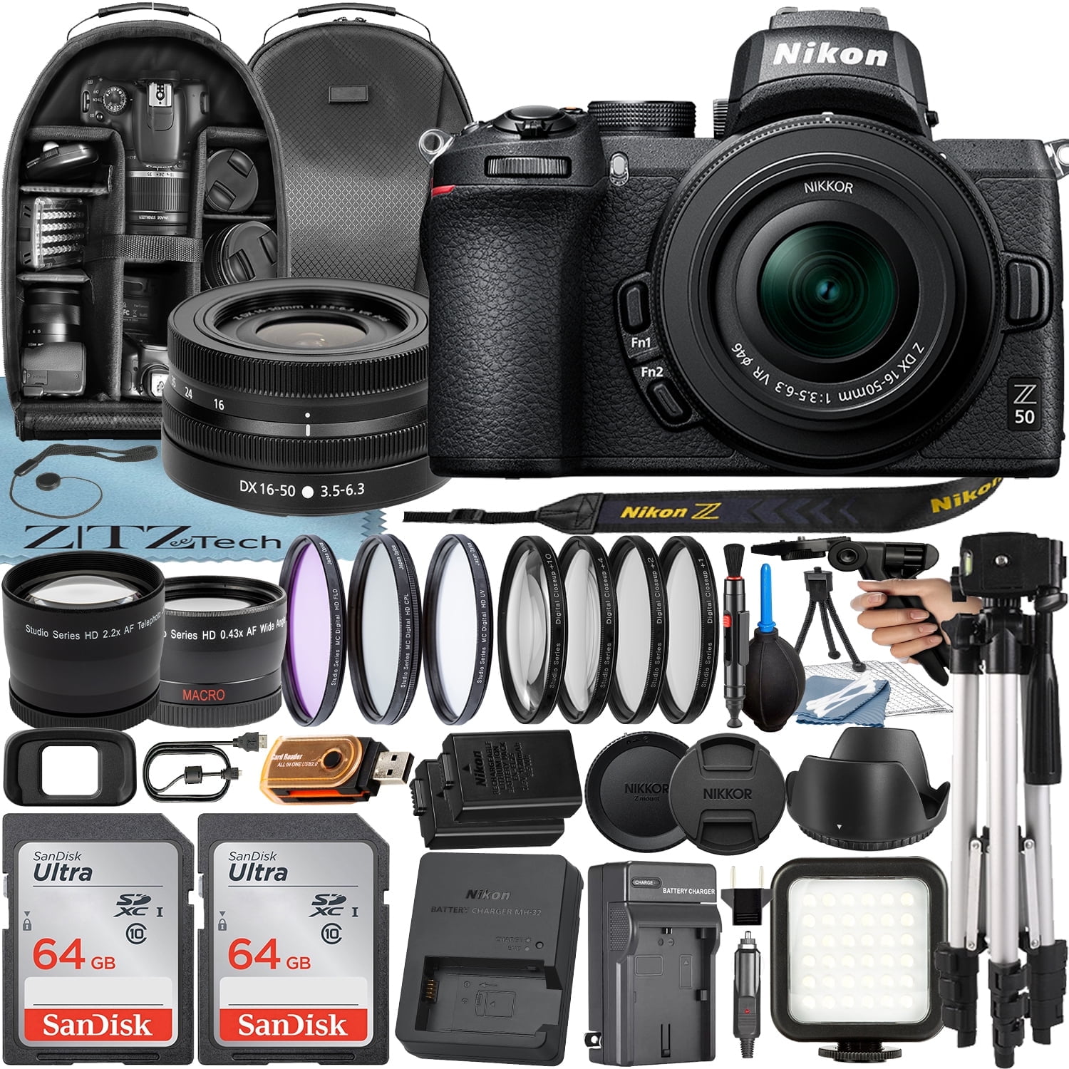 Professional Kit: Nikon Z50 Mirrorless Camera with 16-50mm Professional Kit: Nikon Z50 Mirrorless Camera with 16-50mm