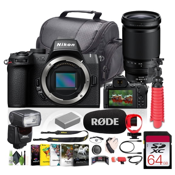 Nikon Z50 II Mirrorless Camera with 28-400mm Lens, 20.9MP APS-C Digital Camera Bundle with Vlogging Accessories (International Model)