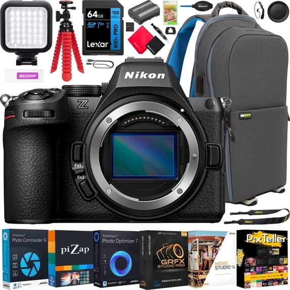 Nikon Z5II FX Full Frame Mirrorless Camera Body 1680 Bundle with Deco Gear Photography Accessory Kit | Pro-Level Photos & 4K Video | Hybrid AF with Eye-Detection, IBIS | USA Authorized Partner Model