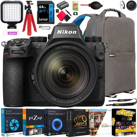 Nikon Z5II FX Full-Frame Mirrorless Camera with NIKKOR 24-105mm Lens 2020 Bundle with Deco Gear Photography Kit| Pro-Level Photos & 4K Video | Hybrid AF, IBIS | USA Authorized Partner Model