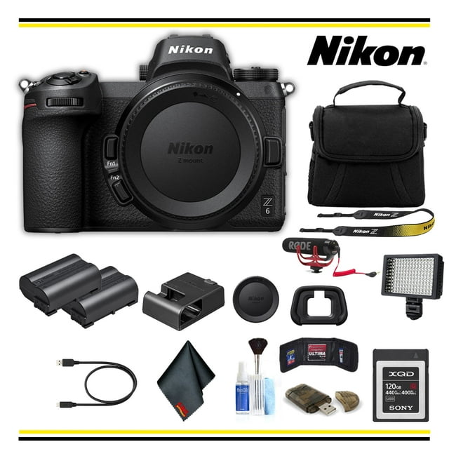 Nikon Z6 24.5 Megapixel Mirrorless Camera Body Only, Black