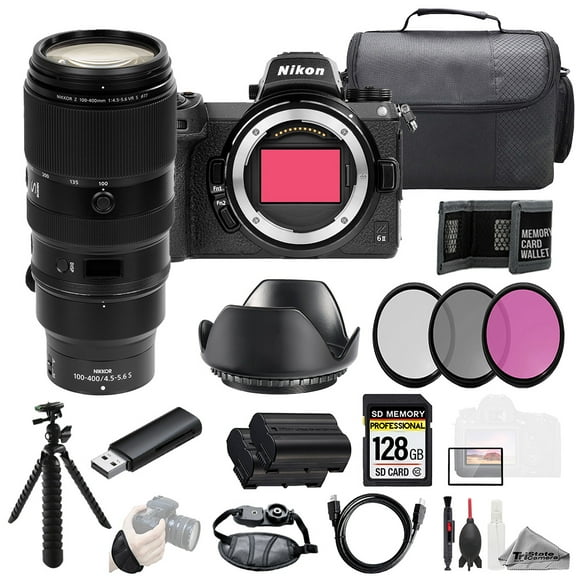 Nikon Z6 II + 100-400mm f/4.5-5.6 VR S Lens 128GB + Ext Bat+ 3 PC Filter- Kit (International Version)