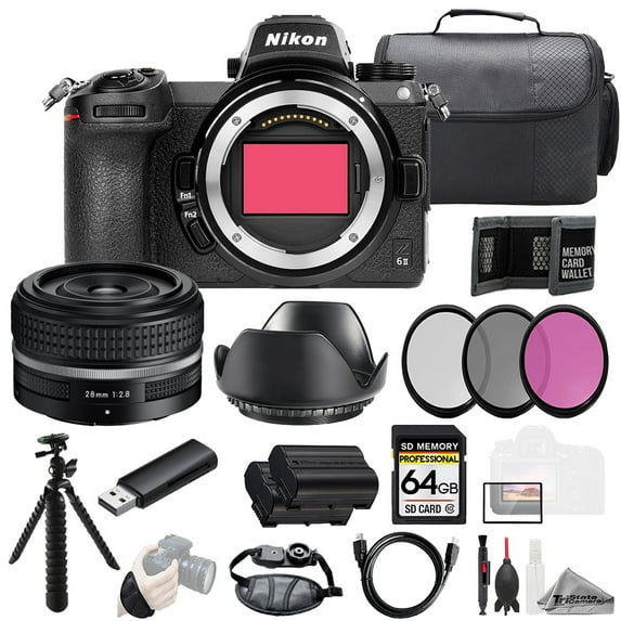 Nikon Z6 II + Z 28mm f/2.8 (SE) Lens +64GB + Ext Bat+ 3 PC Filter- Kit (International Version)