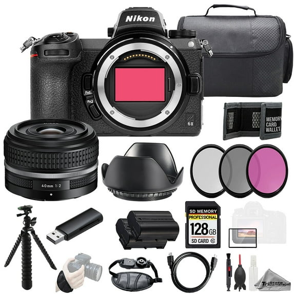 Nikon Z6 II + Z 40mm f/2 (SE) Lens 128GB + Ext Bat+ 3 PC Filter- Kit (International Version)