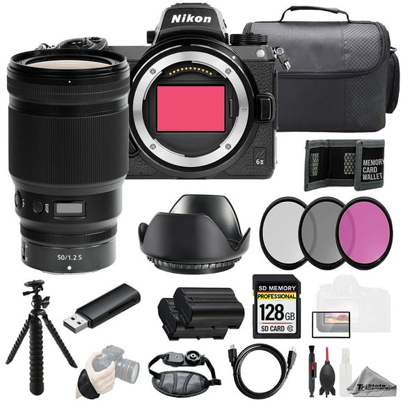 Nikon Z6 II + Z 50mm f/1.2 S Lens 128GB + Ext Bat+ 3 PC Filter- Kit (International Version)
