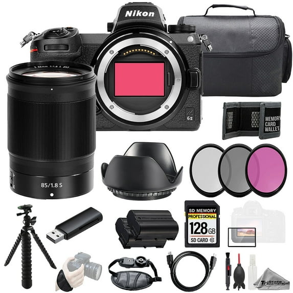 Nikon Z6 II + Z 85mm f/1.8 S Lens 128GB + Ext Bat+ 3 PC Filter- Kit (International Version)
