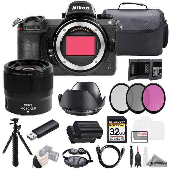 Nikon Z6 II + Z MC 50mm f/2.8 Macro Lens +32GB + Ext Bat+ 3 PC Filter- Kit (International Version)