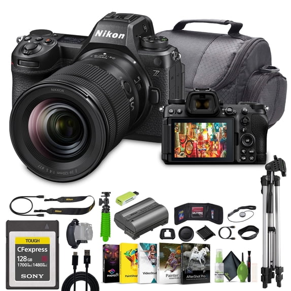 Nikon Z6 III Mirrorless Camera 24.5MP FX-Format with NIKKOR Z 24-120mm Lens Bundle, 128GB CFexpress Card, Tripod, Microphone and Accessories (International Model)
