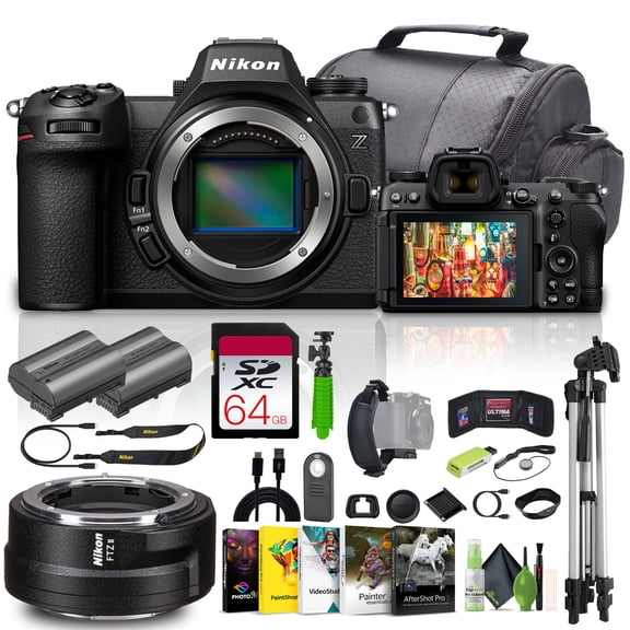 Nikon Z6 III Mirrorless Camera Body, 24.5MP Full Frame Digital Camera Bundle with FTZ II Adapter & Accessories (International Model)