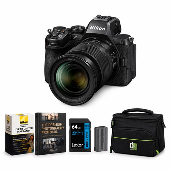 Nikon Z6 III Mirrorless Camera with 24-120mm f/4 S Lens Kit Bundle with Deco Essentials Shoot Like A Pro eBook + Lexar 64GB SDXC Memory Card + Camera Bag + Extra Battery