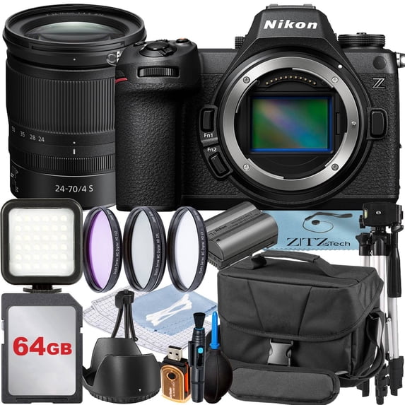 Nikon Z6 III Mirrorless Camera with NIKKOR Z 24-70mm Lens + 64GB SanDisk Memory Card + Case + 3pcs Filter Kit + ZeeTech Accessory Bundle (International Version)