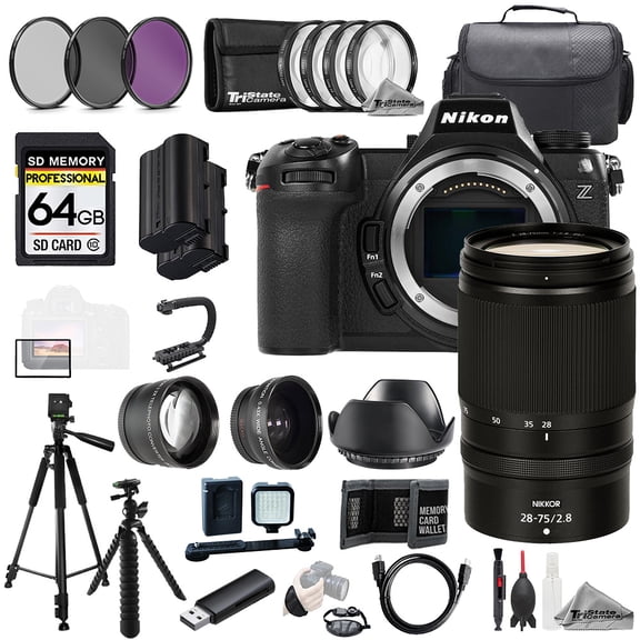 Nikon Z6 III +Z 28-75mm f/2.8 Lens+64GB+Ext Bat+9 PC Filter-MEGA Kit (InternationalVersion)