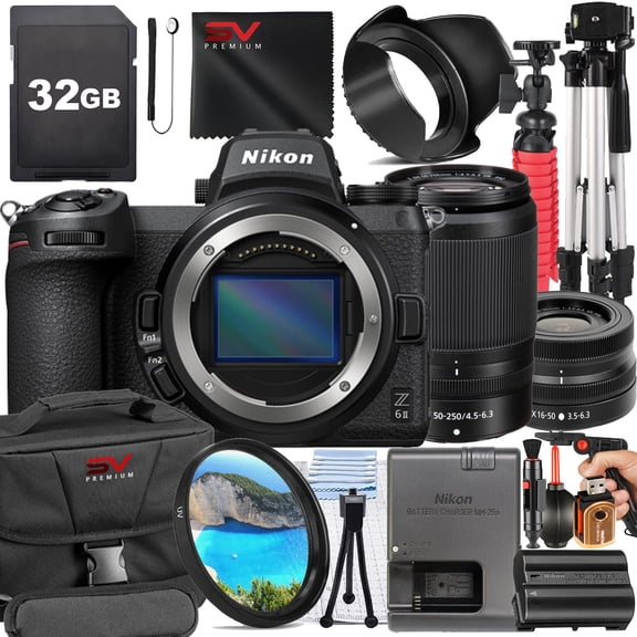 Nikon Z6 Mark II Mirrorless Camera with 50-250mm Lens + 32GB Memory Card + Full Size Tripod + SV Premium Accessory Bundle (International Version)