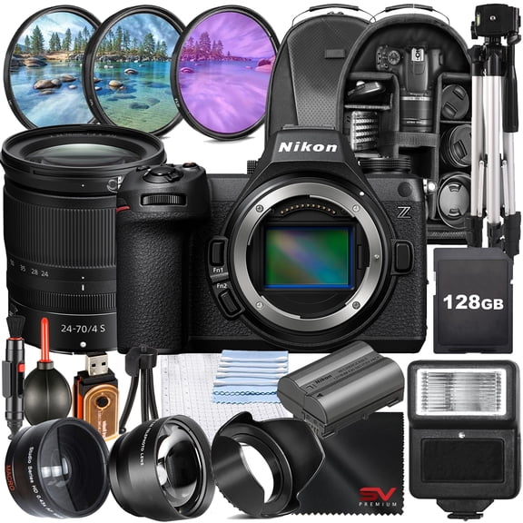 Nikon Z6 III Mirrorless Camera with 24-70mm Lens + SanDisk 128GB Memory Card + Full Size Tripod + SV Premium Accessory Bundle (International Version)