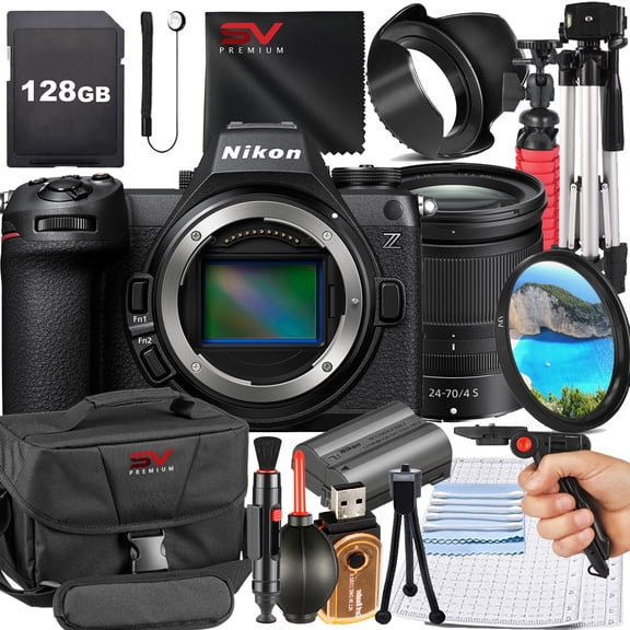 Nikon Z6 III Mirrorless Camera with 24-70mm Lens + SanDisk 128GB Memory Card + Pistol Grip Tripod + SV Premium Accessory Bundle (International Version)