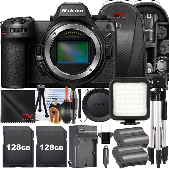 Nikon Z6III Mirrorless Camera (Body Only) + 2 Pack SanDisk 128GB Memory Card + Pistol Grip Tripod + SV Premium Accessory Bundle
