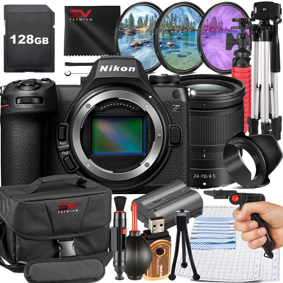 Nikon Z6 III Mirrorless Camera with 24-70mm Lens + SanDisk 128GB Memory Card + Pistol Grip Tripod + SV Premium Accessory Bundle (International Version)