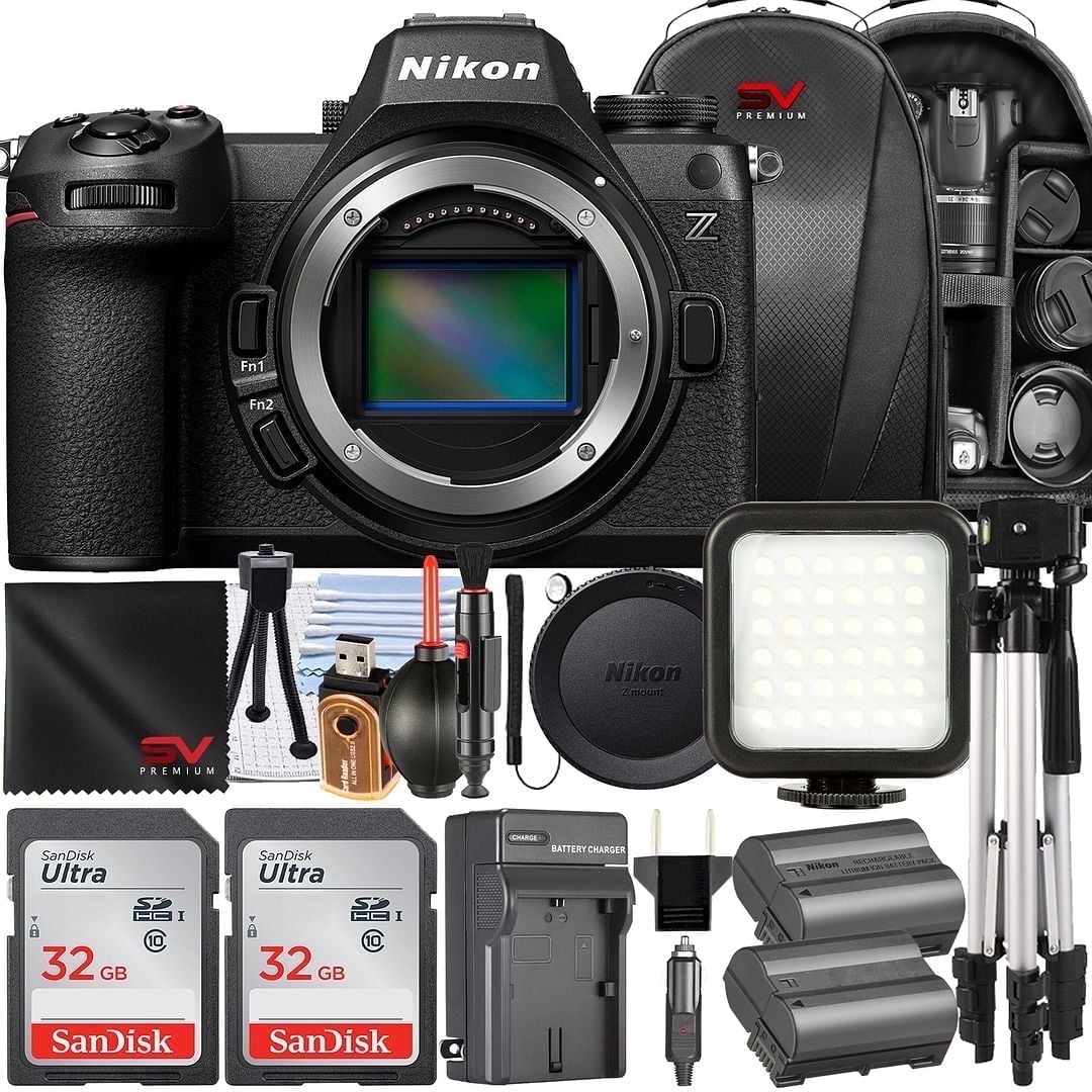 Nikon Z6 III Mirrorless Camera (Body Only) + 2 Pack SanDisk 32GB Memory Card + Pistol Grip Tripod + SV Premium Accessory Bundle
