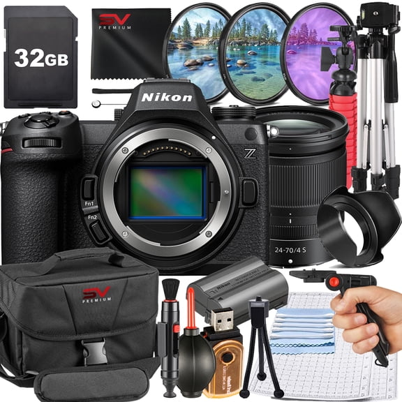 Nikon Z6 III Mirrorless Camera with 24-70mm Lens + SanDisk 32GB Memory Card + Pistol Grip Tripod + SV Premium Accessory Bundle (International Version)