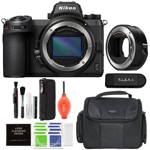 Nikon Z7 II Mirrorless Camera (1653) with FTZ II Mount Adapter with Advanced Accessory and Travel Bundle (Included 1-Year Nikon Warranty) | Z6 II (USA Authorized - Nikon Warranty)