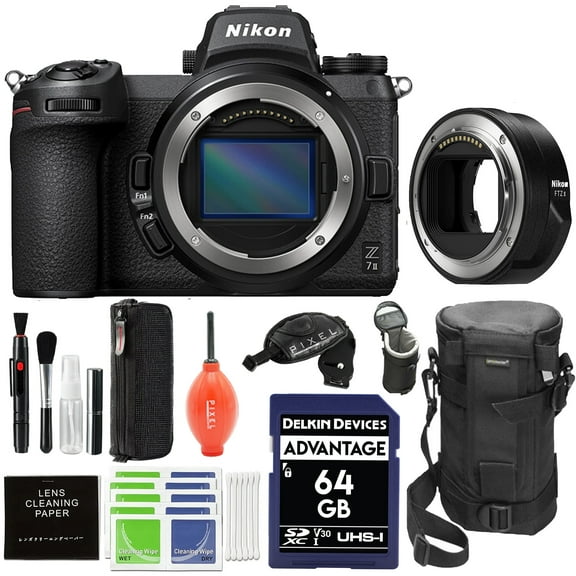 Nikon Z7 II Mirrorless Camera (1653) with FTZ II Mount Adapter with Advanced Accessory and Travel Bundle (Included 1-Year Nikon Warranty) | Z6 II (USA Authorized - Nikon Warranty)