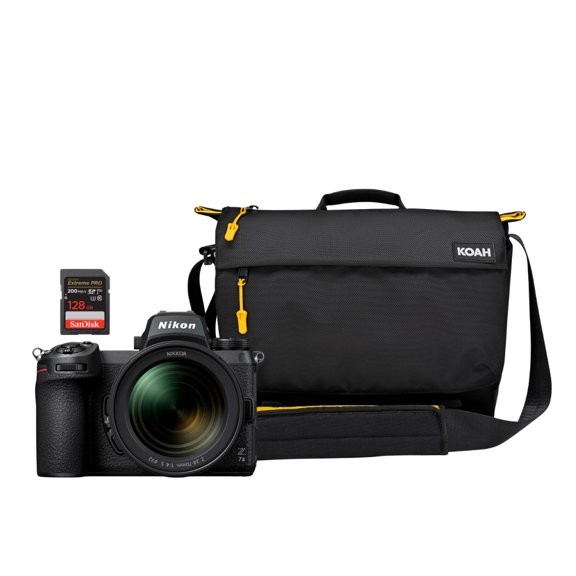 Nikon Z7 II Mirrorless Camera with 24-70mm f4 Lens Bundle with Precision Shoulder Messenger Camera Bag and 128GB Extreme PRO 200MBPS SDXC UHS-I Memory Card (3 Items)