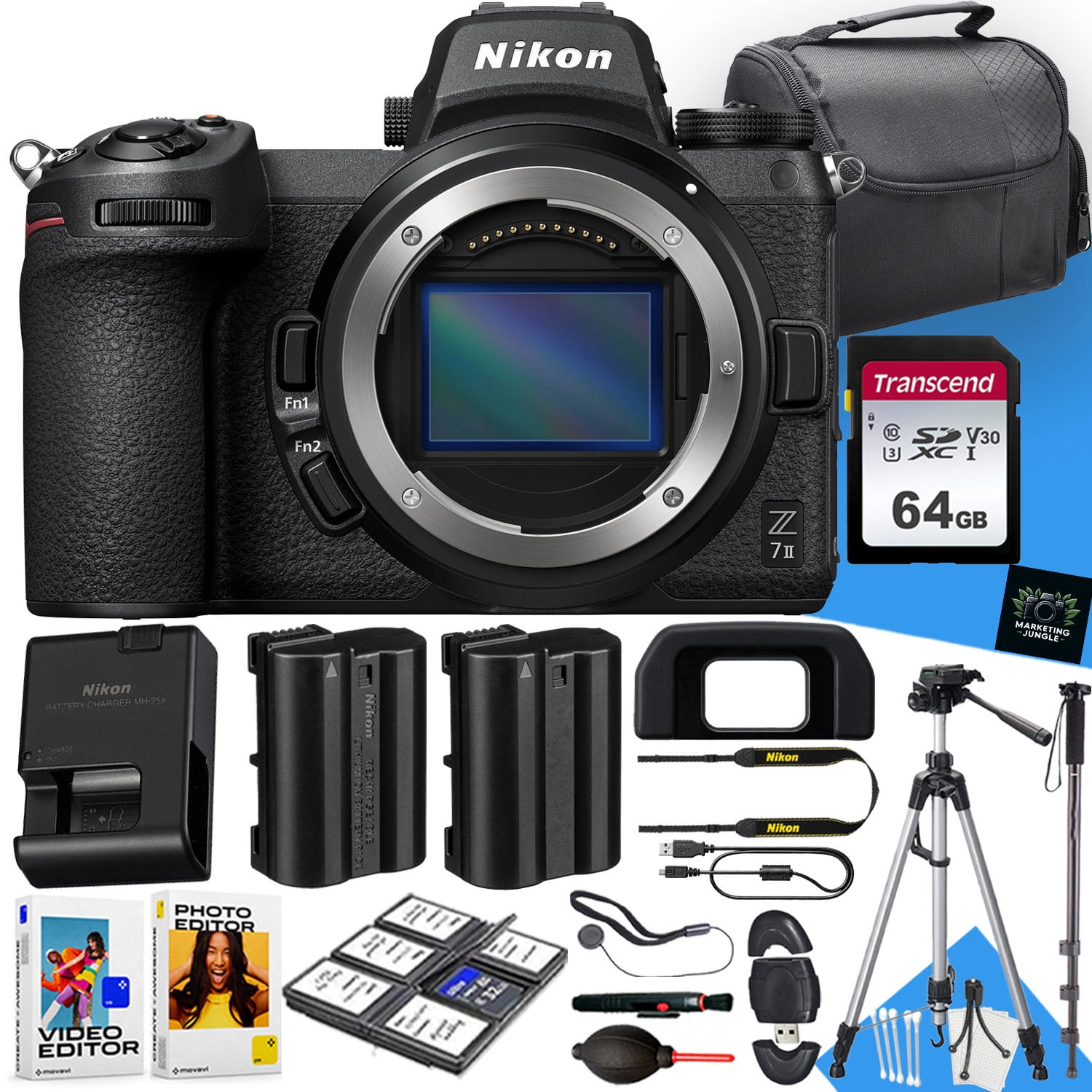 Nikon Z7 II Mirrorless Camera (Body Only) 64 GB Memory Tripod