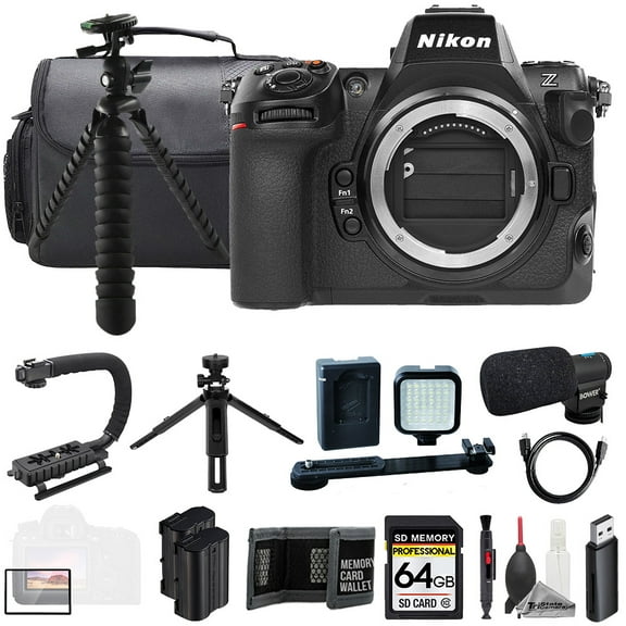 Nikon Z8 (Body) + Mic + 64GB + Extra Battery+ LED Flash- ULTIMATE Kit (International Version)