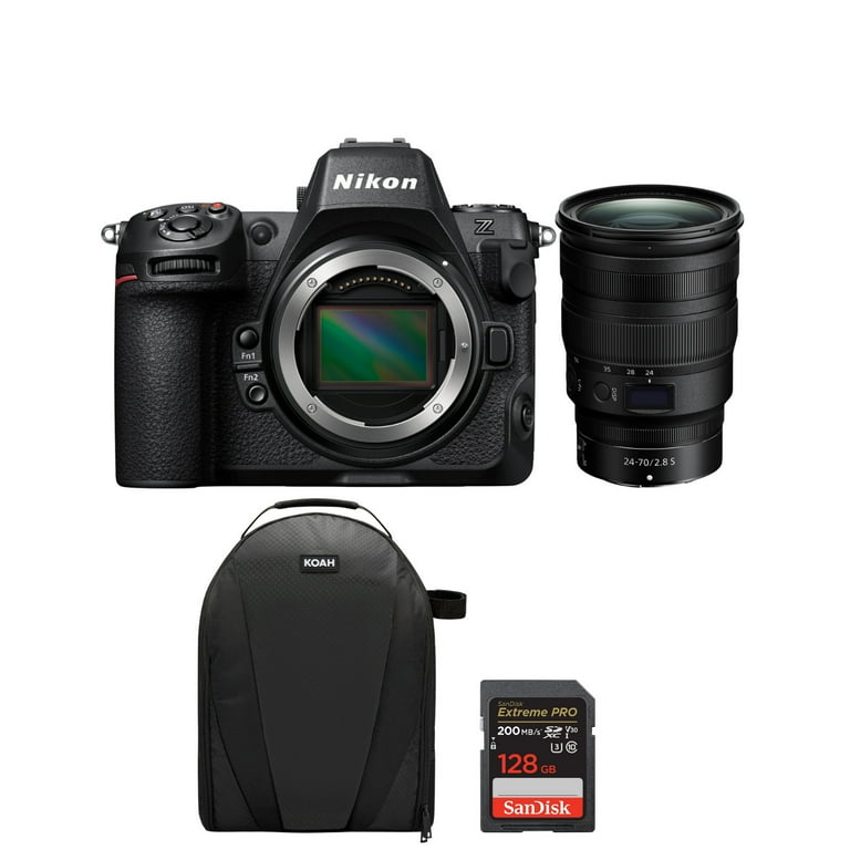 Nikon Z8 Mirrorless Camera with 24-70mm f/2.8 S DLX Accessories