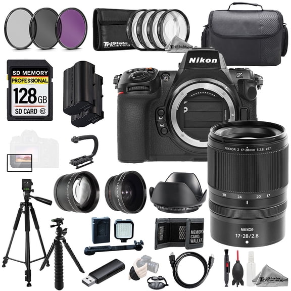 Nikon Z8 + Z 17-28mm f/2.8 Lens+128GB+Ext Bat+9 PC Filtr MEGA Kit (International Version)