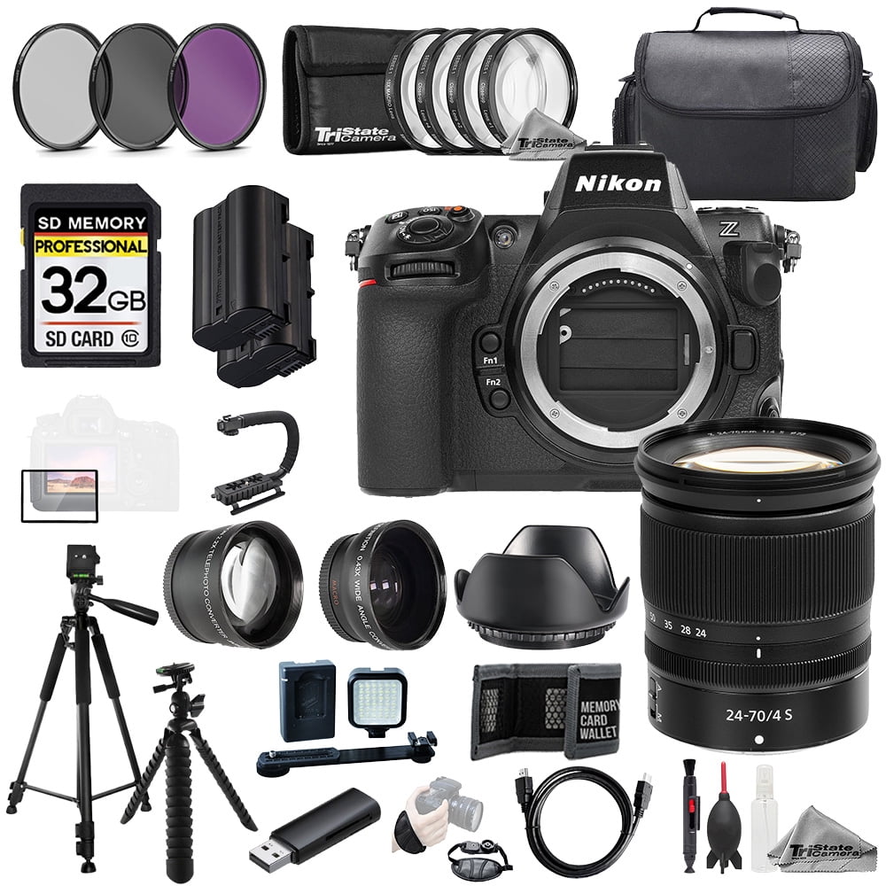 Nikon Z8 +Z 24-70mm f/4 S Lens +32GB+Ext Bat+9 PC Filtr-MEGA Kit