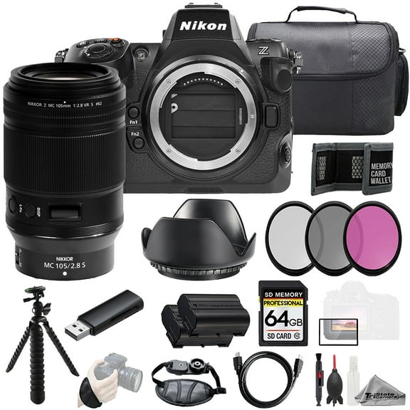 Nikon Z8 + Z MC 105mm f/2.8 VR S Macro Lens +64GB + Ext Bat+ 3 PC Filter- Kit (International Version)