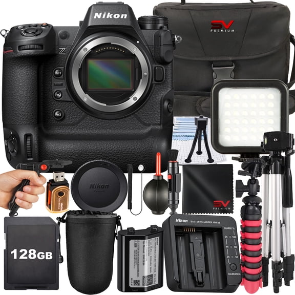 Nikon Z9 Mirrorless Camera + 128GB Memory Card + Pistol Grip Tripod + SV Premium Accessory Bundle (International Version)