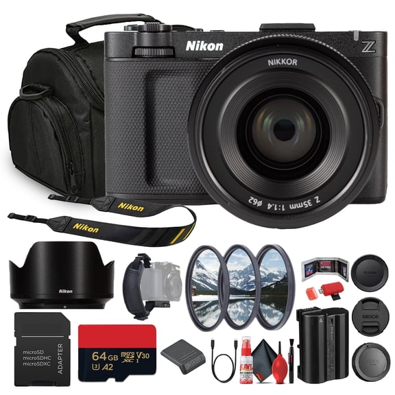 Nikon ZR RED Cinema Camera 6K Full Frame with 35mm f/1.4 Lens Bundle, 4 Inch Monitor, 64GB Memory Card, Bag and Accessories (International Model)