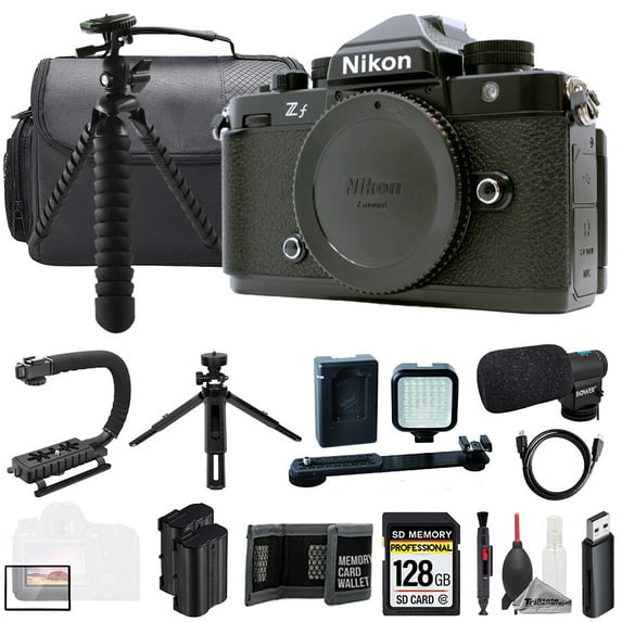 Nikon Zf (Body) + Mic + 128GB + Extra Battery+ LED Flash- ULTIMATE Kit (International Version)