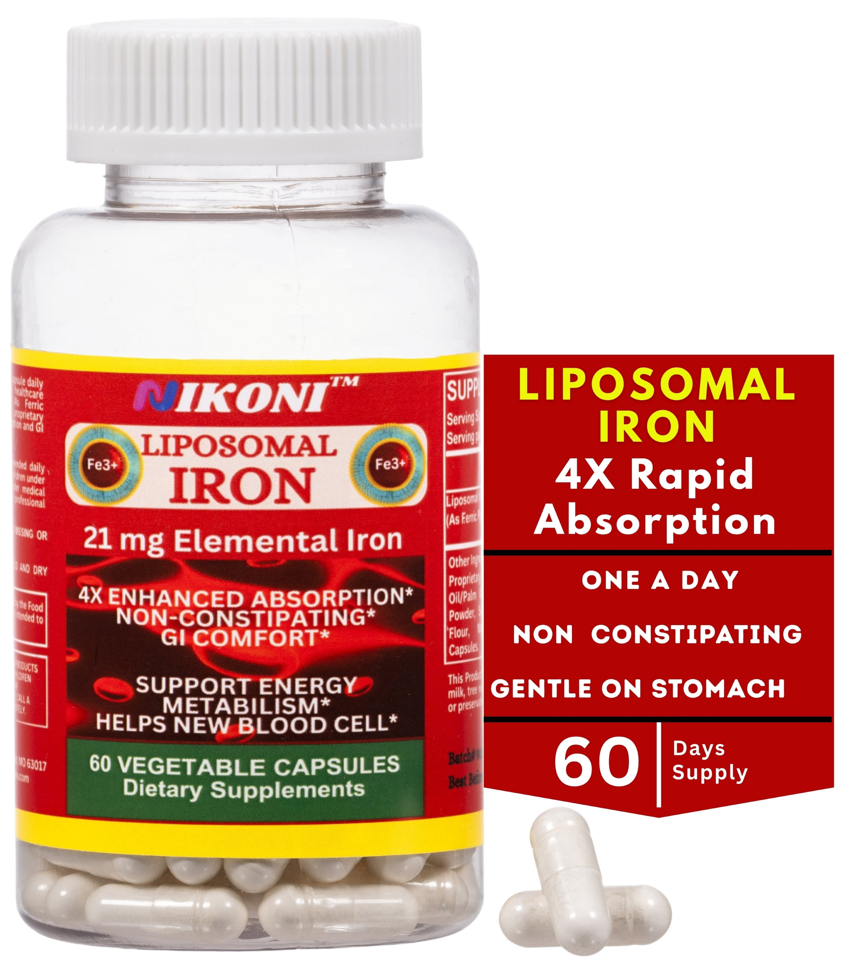 Liposomal Iron 60 caps | Digestive health for ecommerce - Walmart ...