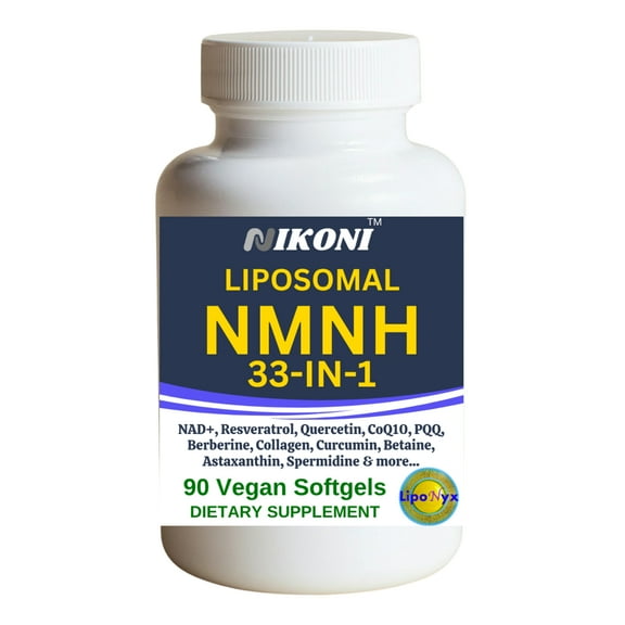 Nikoni  Liposomal NMNH Supplement, 33-in-1 NAD+ Support Formula, 1000mg NMNH Promotes Immune, Cellular Energy & Healthy Aging – 90 Vegan Softgels