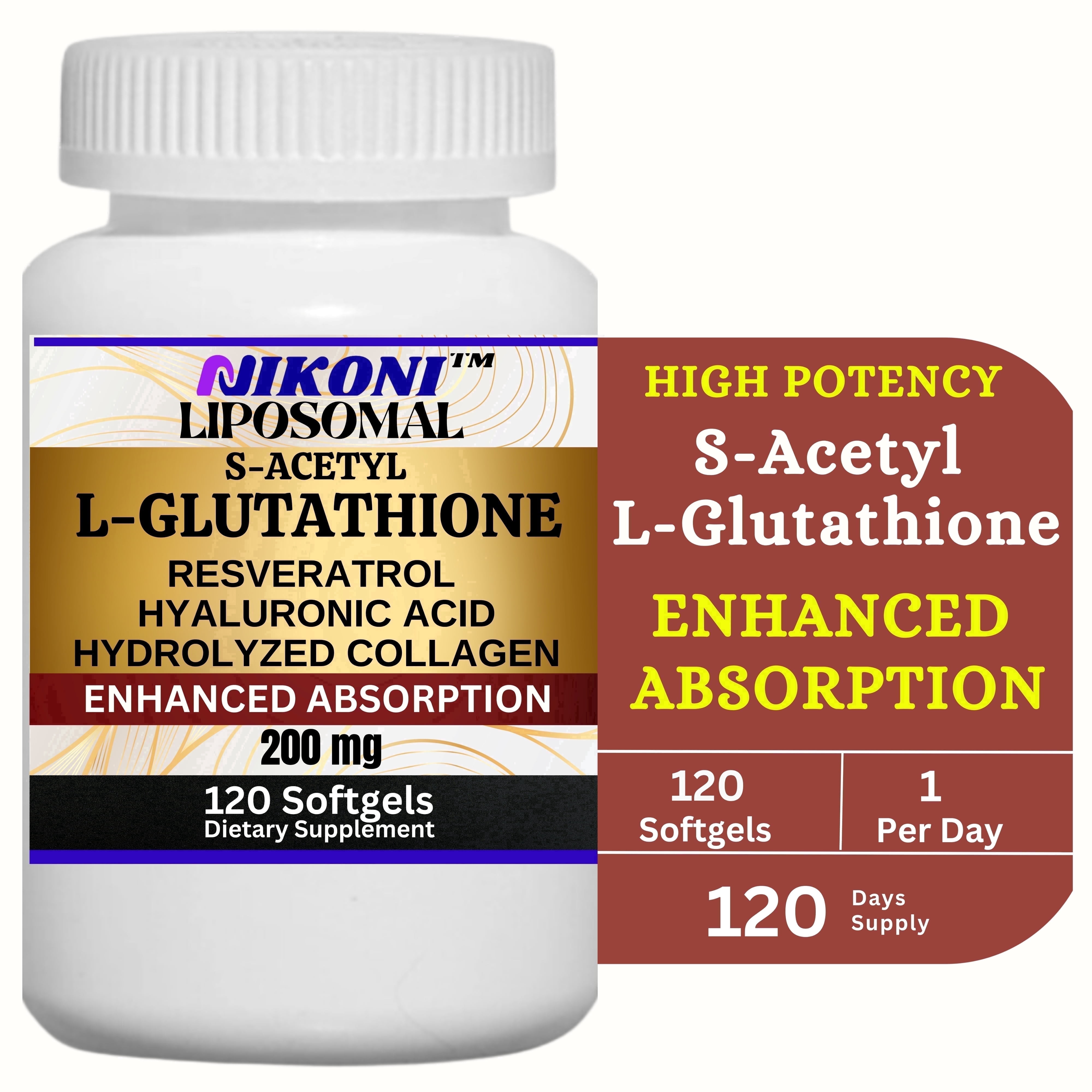 liposomal s-acetyl l-glutathione Nikoni L-Glutathione, Resveratrol, Hyaluronic Acid & Collagen Vegan Softgels, Antioxidant & Beauty Support, 120 Count bpc-157 safety adverse effects Program:Monthly Liver & Kidney Glutathione per serving