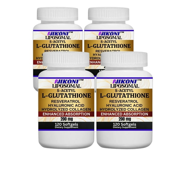Nikoni S-Acetyl L-Glutathione Resveratrol Antioxidant for Joint Support, Liposomal Softgels, 480 Count.