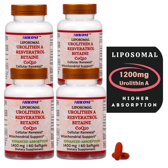 Nikoni Liposomal Urolithin-A Dietary Supplement Maximum Metabolism Healthy Aging Wellness 240 Softgels