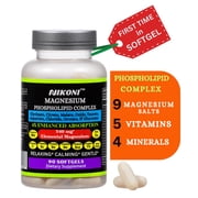 Nikoni Magnesium Complex 9 Forms of Magnesium with B-Vitamins and Minerals Bone Muscle Relaxation Support Gluten-Free 90 Count Softgels
