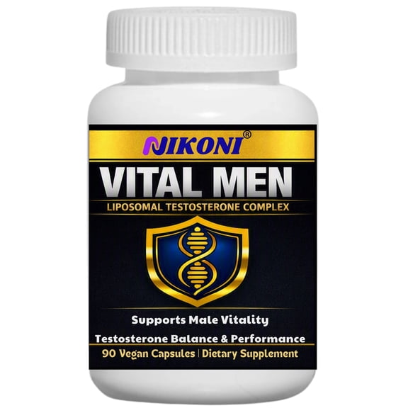 Nikoni Vital Men Liposomal Testosterone Complex, Supports Male Vitality, 90 Vegan Capsules