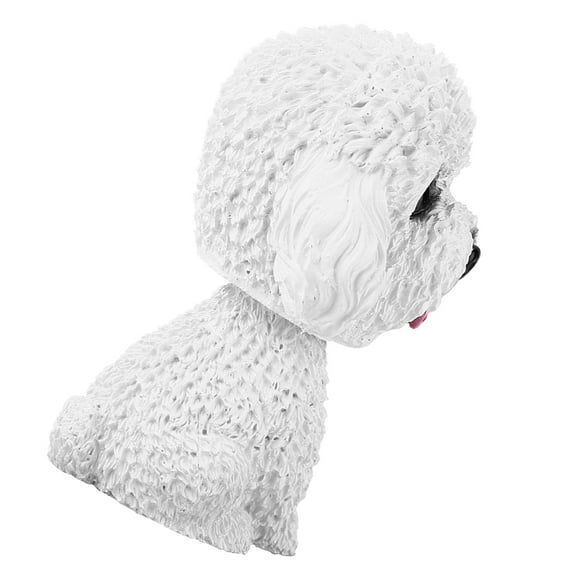 Nikou Bonito Perro con Cabeza de Roca para Coche, simulación con Cabeza temblorosa, decoración de Perro, Adorno Interior para salpicadero de Coche de Juguete con Cabeza giratoria(Blanco)