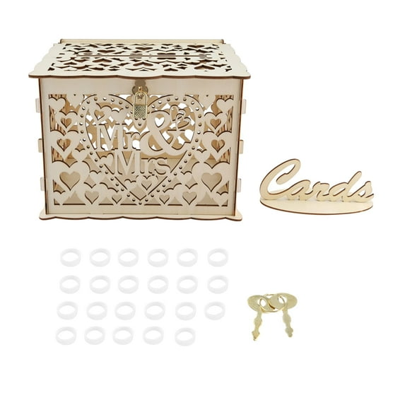 Nikou Wedding Card Box with Keys, Beautiful Decoration DIY Gift Box for Birthday Party