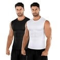 thumbnail image 1 of Niksa 2 Pack Compression Tank Top for Men, Sleeveless Athletic Workout Compression Shirt Elastic Slim Compression Undershirts, Tummy Control Compression tank Tops for Men, 1 of 7